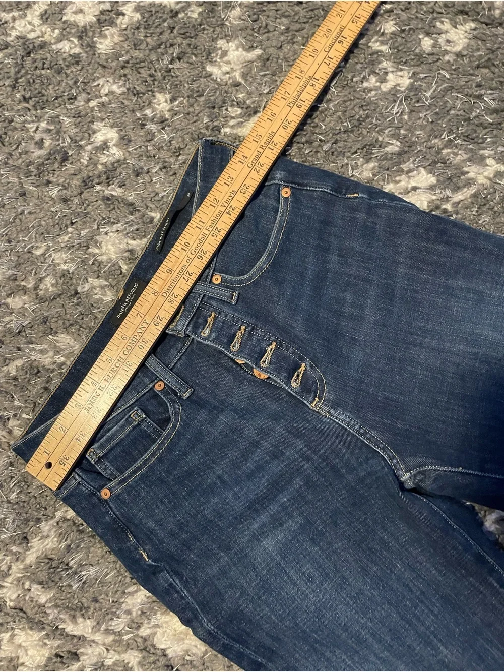 Banana Republic High-Rise Dark Blue Button-Fly Jeans